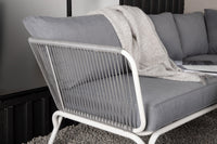 ROXO Eckgruppe mit Couchtisch weiß/grau