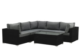 Amazon Ecksofa mit Couchtisch - schwarz / grau