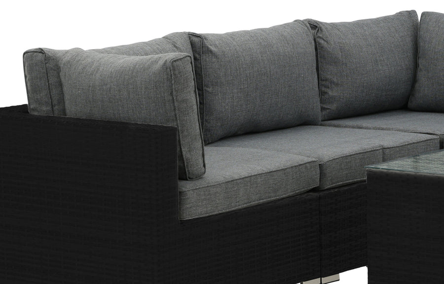 Amazon Ecksofa mit Couchtisch - schwarz / grau