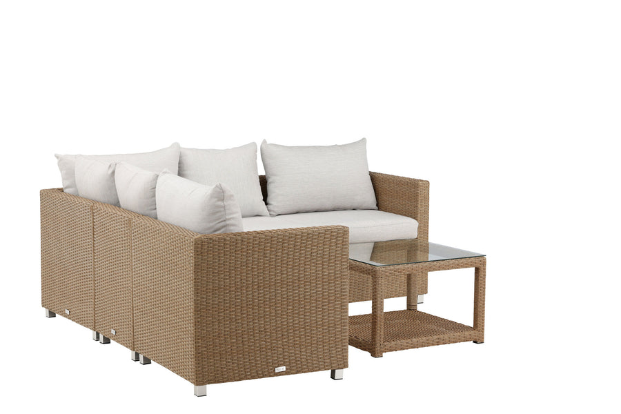 Vamos Ecksofa mit Couchtisch - natur / beige