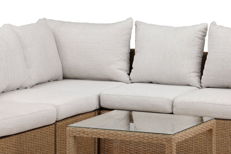 Vamos Ecksofa mit Couchtisch - natur / beige