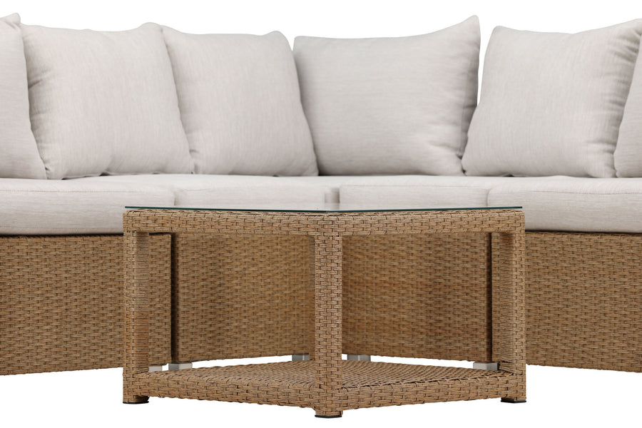 Vamos Ecksofa mit Couchtisch - natur / beige