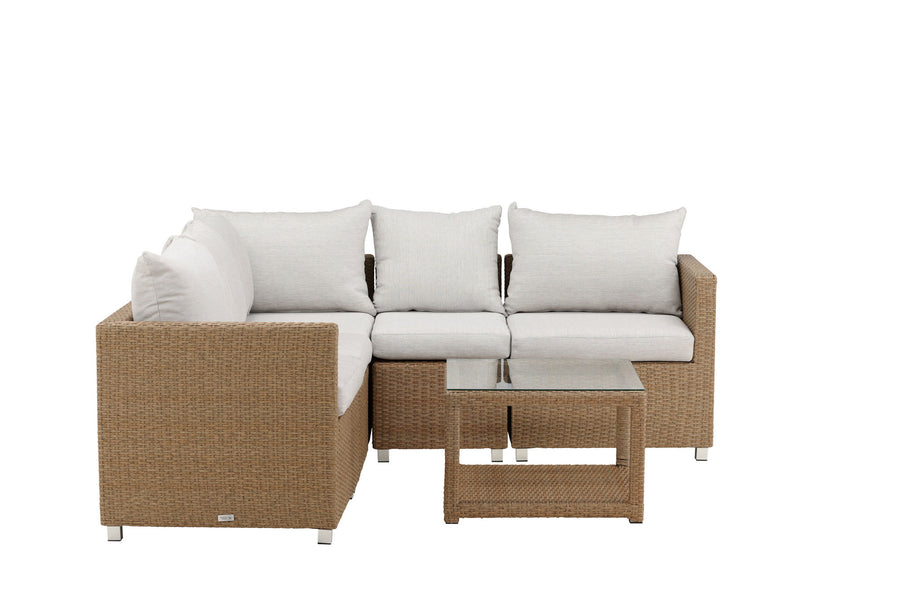 Vamos Ecksofa mit Couchtisch - natur / beige