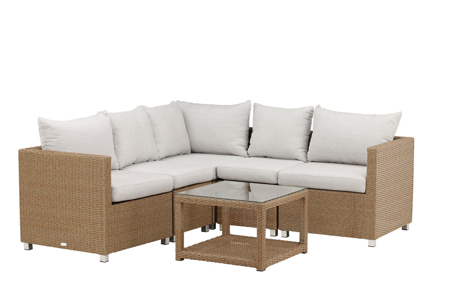 Vamos Ecksofa mit Couchtisch - natur / beige