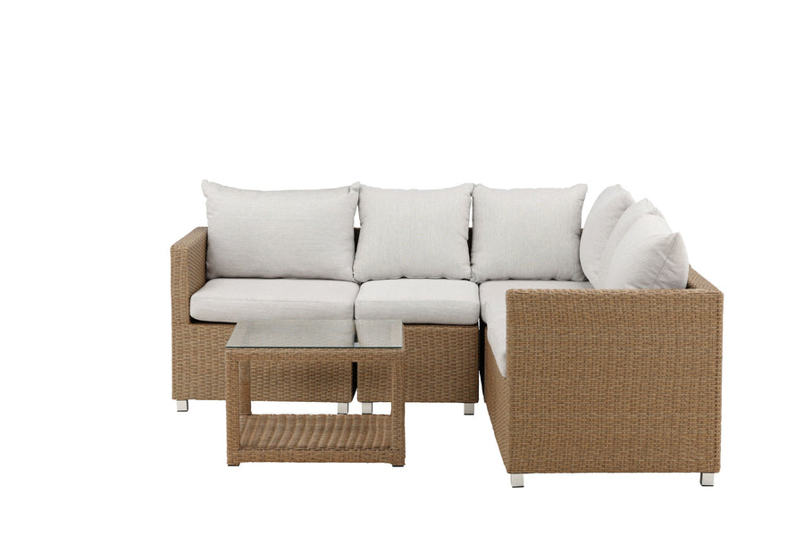 Vamos Ecksofa mit Couchtisch - natur / beige