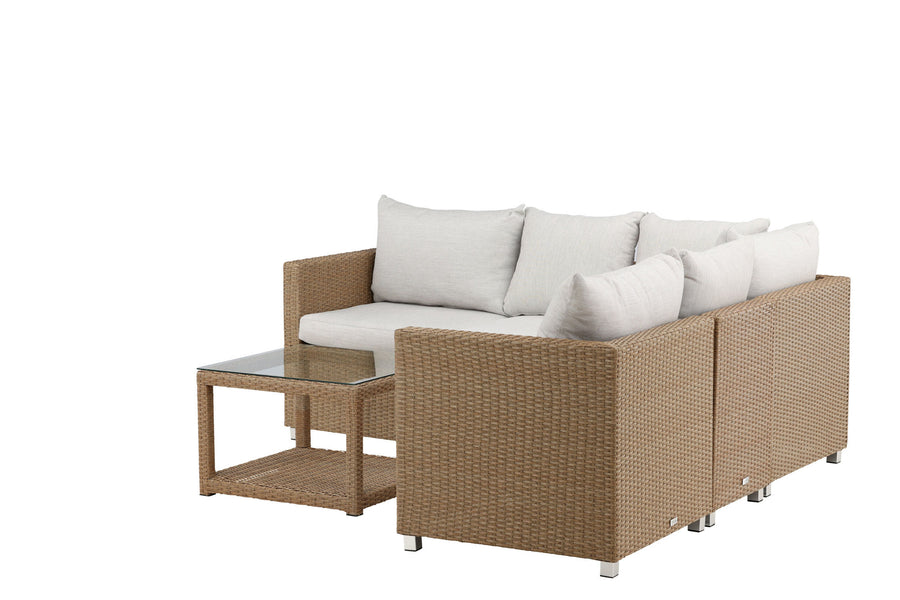 Vamos Ecksofa mit Couchtisch - natur / beige