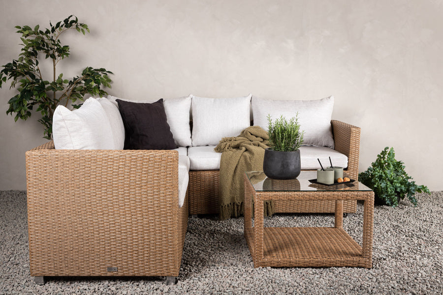 Vamos Ecksofa mit Couchtisch - natur / beige