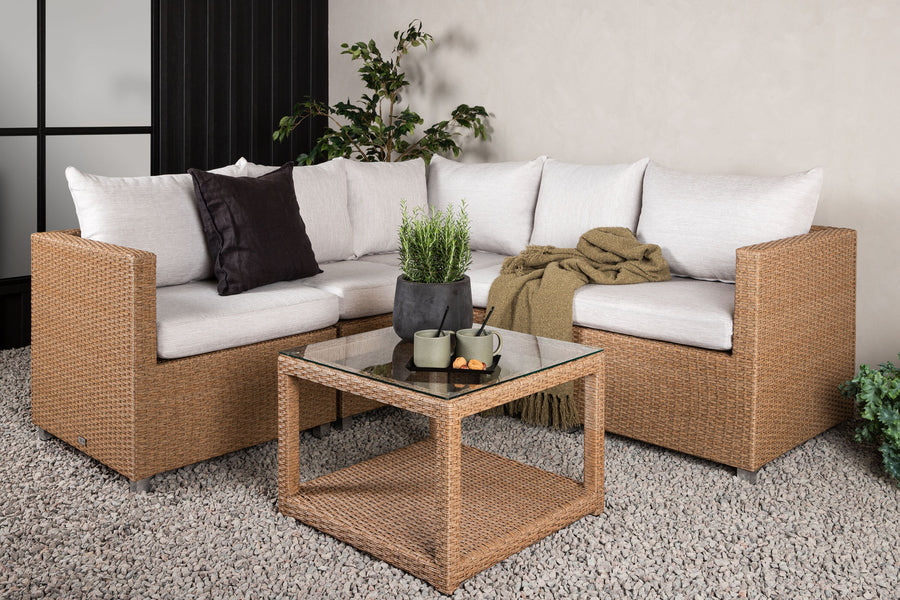 Vamos Ecksofa mit Couchtisch - natur / beige