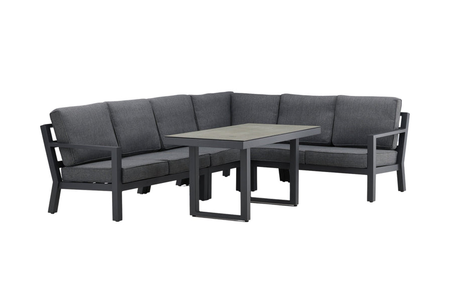 Barcelona Ecksofa mit Couchtisch - schwarz