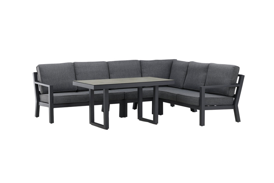 Barcelona Ecksofa mit Couchtisch - schwarz