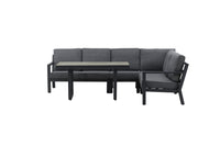 Barcelona Ecksofa mit Couchtisch - schwarz