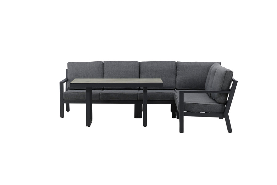 Barcelona Ecksofa mit Couchtisch - schwarz