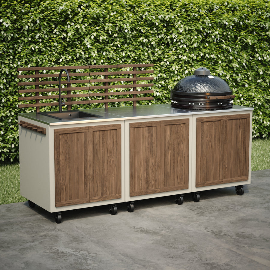 Gastro-Außenküchenkombination mit 3 Modulen + Kamado SUMO Maxi
