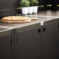 UMAMI Außenküchenpaket, Spülenmodul, Modul 1 und Modul 2, schwarz / Edelstahl