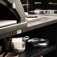 UMAMI Außenküchenpaket, Spülenmodul sowie Modul 3, schwarz / rostfrei