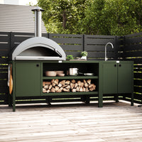 UMAMI Uteküchenpaket, Spülmodul sowie Modul 3, grün