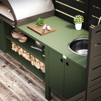 UMAMI Uteküchenpaket, Spülmodul sowie Modul 3, grün