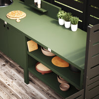 UMAMI Uteküchenpaket, Spülmodul, Modul 1 und Modul 2, grün