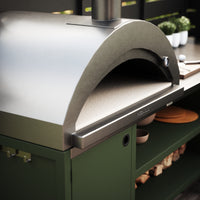 UMAMI Uteküchenpaket, Spülmodul, Eckmodul, Modul 3, grün / Edelstahl