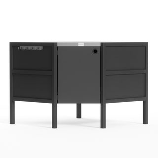 UMAMI Außenküchenpaket, Spülenmodul, Eckmodul, Modul 3, schwarz / rostfrei