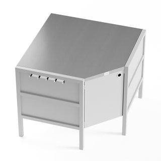 UMAMI Außenküchenpaket, Spülenmodul, Eckmodul, Modul 3, weiß / rostfrei