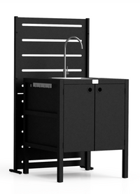 RAMA Sichtschutz 1 Sektion hoch, schwarz, L80 x D30 x H153 cm