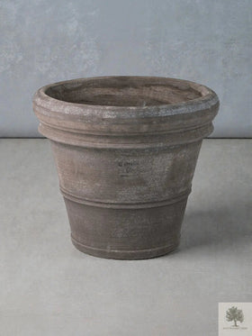 Terrakotta-Blumentopf Grau - Toscana - 50 cm Durchmesser - 41 cm Höhe 