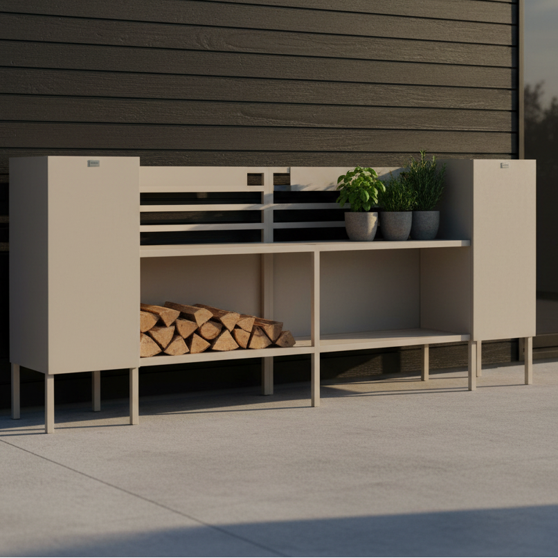 Kummin Außenküche Duo – Paket, beige