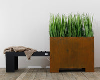 BOTANI Bank und Blumentopf, schwarz / Corten