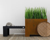 BOTANI Bank und Blumentopf, schwarz / Corten