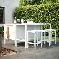 UMAMI Bartisch 172 cm mit 6 Barhockern, weiß
