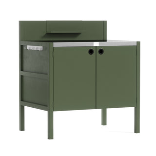 UMAMI Uteküchenpaket, Spülmodul, Modul 1 und Modul 2, grün / Edelstahl