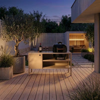 UMAMI Modul 3, beige / Edelstahl + schwarzer Kamado NORDIC FLAME 