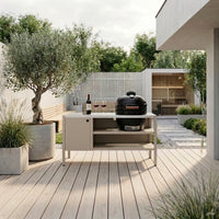 UMAMI Modul 3, beige / Edelstahl + schwarzer Kamado NORDIC FLAME 