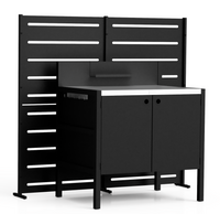 RAMA Sichtschutz 2-seitig hoch, schwarz, L160 x B30 x H153 cm