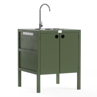 UMAMI Uteküchenpaket, Spülmodul sowie Modul 3, grün