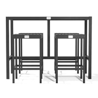 UMAMI Bartisch 123 cm mit 4 Barhockern, schwarz