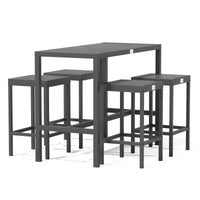 UMAMI Bartisch 123 cm mit 4 Barhockern, schwarz