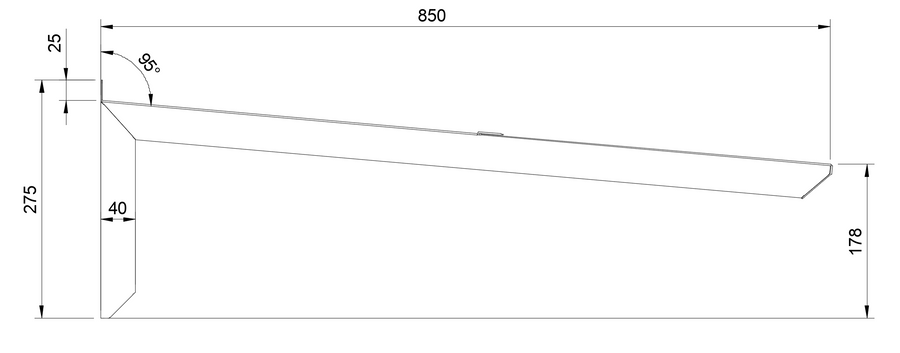 MODERN Eingangsdach, 390 cm, grau