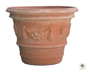 Terrakotta-Blumentopf - Impruneta Garland - 40 cm Durchmesser - 32 cm Höhe 