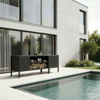 UMAMI Außenküchenpaket, Spülmodul sowie Modul 3, schwarz