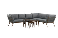 Roxo Ecksofa mit Couchtisch - braun / grau
