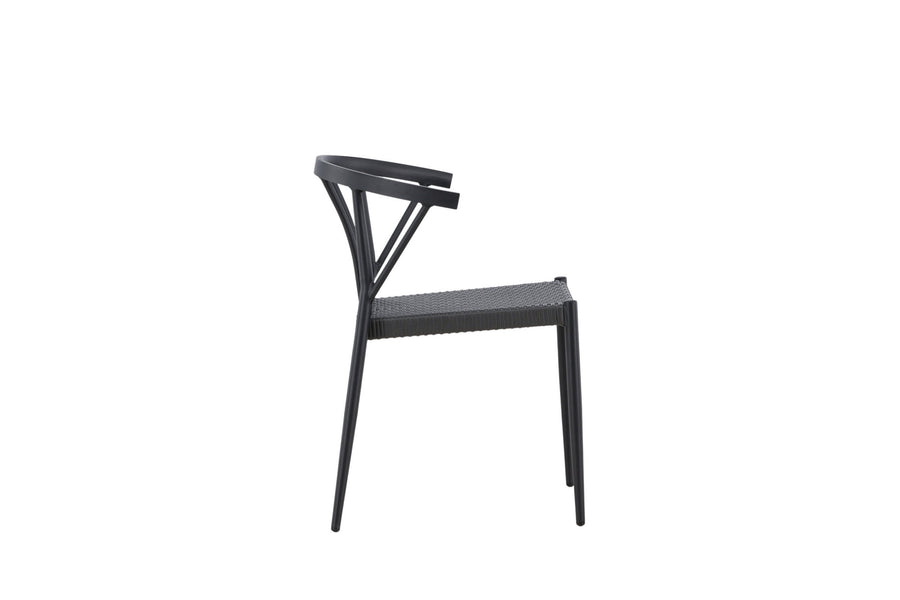Stina Essstuhl 6er-Pack - schwarz / Alu
