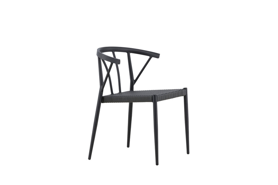Stina Essstuhl 6er-Pack - schwarz / Alu