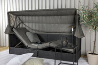 Nopy Sonnenliege mit Dach - schwarz / grau