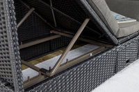 Nopy Sonnenliege mit Dach - schwarz / grau