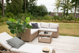 Vamos Ecksofa mit Couchtisch - natur / beige