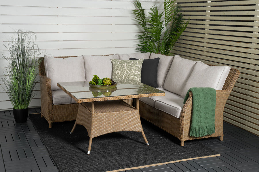 Vikelund Ecksofa mit Couchtisch - Natur / Beige