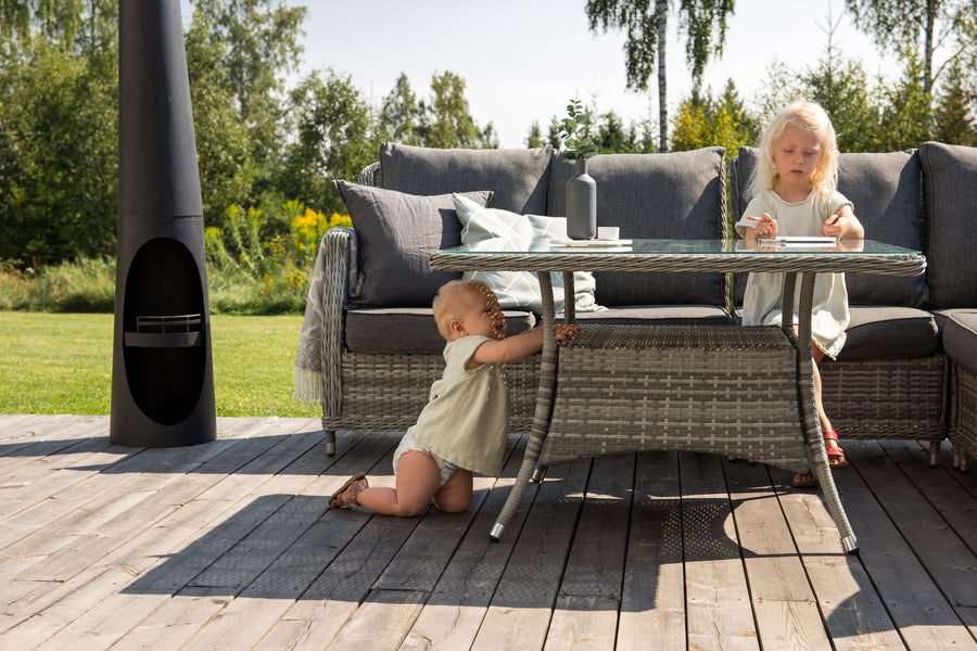 Vikelund Ecksofa mit Couchtisch - grau