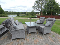 Washington Sofa-Gruppe mit Couchtisch - grau / grau